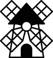 A windmill with a black and white color scheme vector