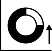 A pie chart is shown in black and white vector