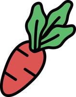 A carrot is shown in a black and white drawing vector