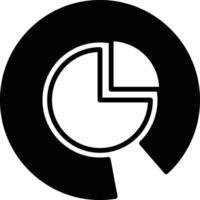 A pie chart is shown in black and white vector