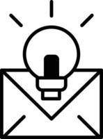 light bulb is on top of an envelope vector