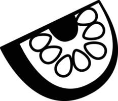 A black and white drawing of a slice of watermelon vector