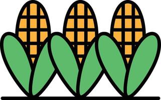 Three corn cobs are shown in a row, with the middle one being the tallest vector