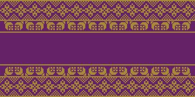 Elegant Textile Border with Floral Motif.Vintage Textile Border for Classic Designs.Colorful Textile Border with Geometric Patterns with copy space area vector