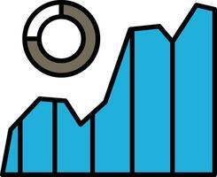 A graph with a circle in the middle and a mountain range in the background vector
