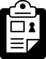 A clipboard with a picture of a person and a lock on it vector