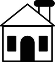 A black and white drawing of a house with a large archway vector