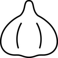 A white and black drawing of a garlic bulb vector