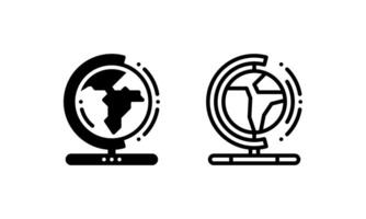 Geographic Globe icon. With Outline and Glyph or solid style vector