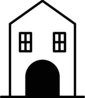 A black and white drawing of a house with a large archway vector