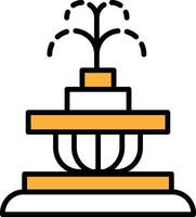 A fountain with a large water spout vector