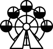 black and white drawing of a merry go round vector