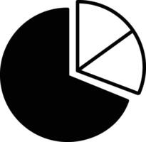 A pie chart is shown in black and white vector