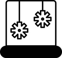 Abacus and cogs icon in white and black style vector