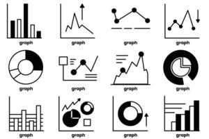 A set of graphs with different shapes and sizes vector