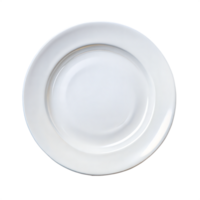 Simple round white plate on transparent background png