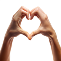 Hands forming heart shape on transparent background png