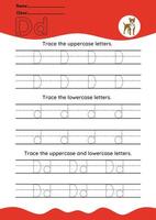 hand drawn letter tracing A TO Z for kids hand practicing vector