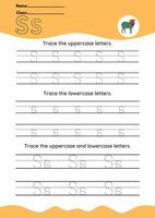 hand drawn letter tracing A TO Z for kids hand practicing vector