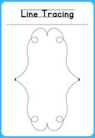 HAND DRAWN LNE TRACING PRACTICE FOR KIDS vector