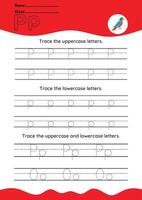 hand drawn letter tracing A TO Z for kids hand practicing vector