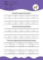 hand drawn letter tracing A TO Z for kids hand practicing vector