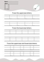 hand drawn letter tracing A TO Z for kids hand practicing vector