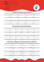 hand drawn letter tracing A TO Z for kids hand practicing vector
