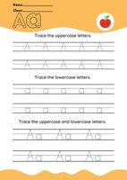 hand drawn letter tracing A TO Z for kids hand practicing vector