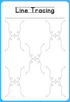 HAND DRAWN LNE TRACING PRACTICE FOR KIDS vector
