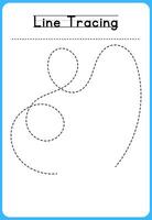 HAND DRAWN LNE TRACING PRACTICE FOR KIDS vector