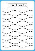 HAND DRAWN LNE TRACING PRACTICE FOR KIDS vector