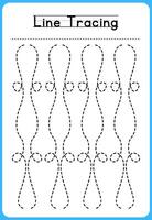 HAND DRAWN LNE TRACING PRACTICE FOR KIDS vector