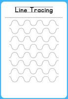 HAND DRAWN LNE TRACING PRACTICE FOR KIDS vector