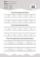 hand drawn letter tracing A TO Z for kids hand practicing vector
