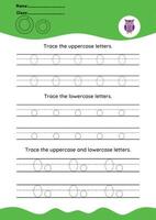 hand drawn letter tracing A TO Z for kids hand practicing vector