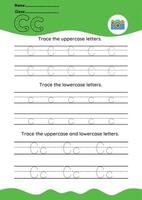 hand drawn letter tracing A TO Z for kids hand practicing vector