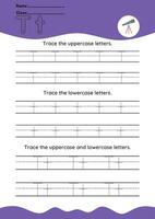 hand drawn letter tracing A TO Z for kids hand practicing vector