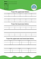 hand drawn letter tracing A TO Z for kids hand practicing vector