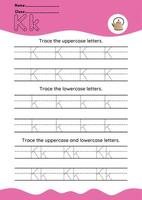 hand drawn letter tracing A TO Z for kids hand practicing vector
