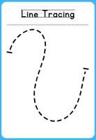 HAND DRAWN LNE TRACING PRACTICE FOR KIDS vector