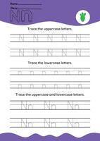 hand drawn letter tracing A TO Z for kids hand practicing vector