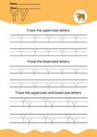 hand drawn letter tracing A TO Z for kids hand practicing vector