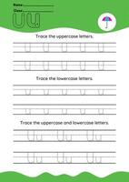 hand drawn letter tracing A TO Z for kids hand practicing vector