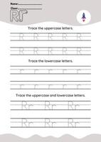hand drawn letter tracing A TO Z for kids hand practicing vector