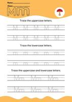 hand drawn letter tracing A TO Z for kids hand practicing vector