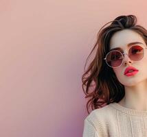Female Model Wearing Sunglasses photo