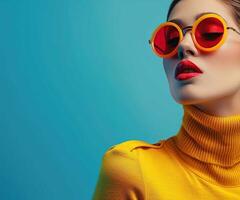 Female Model Wearing Sunglasses photo