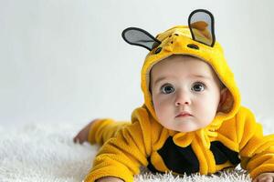 Baby on white photo
