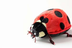 Ladybug Plush Pillow on White photo